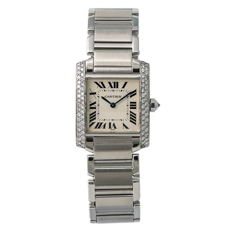 pre owned ladies cartier tank watch|cartier stainless steel tank watch.